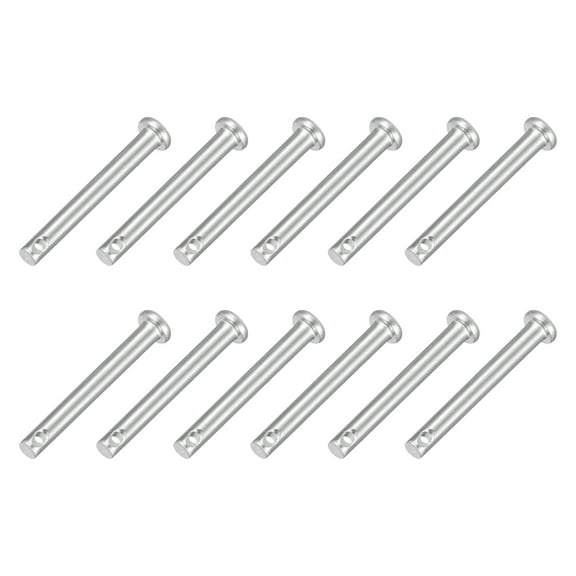 12Pcs 1/8" x 1" Single Hole Clevis Pins, 304 Stainless Steel Flat Head Pins