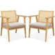 thumbnail image 1 of Juego de 2 sillas decorativas Costway de ratán moderno con respaldo y cojín extraíble, 1 of 3