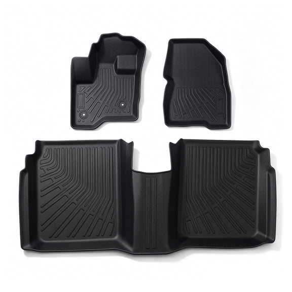 Findmall Car Floor Mats Front & 2nd 3Pcs Replacement for Ford Flex 2009-2019 TPE Liners All-Weather 3D Molded Black