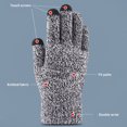 thumbnail image 3 of 2 pares de guantes de invierno para mujer con pantalla táctil, cálidos guantes de punto con forro polar y puños elásticos, guantes de invierno para enviar mensajes de texto 943, 3 of 5