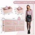 thumbnail image 3 of 5 Drawers Dresser, Storage Dresser Organizer with Drawers, Chest of Drawers, Dresser with Metal Frame and Wood Tabletop for Bedroom, Guest Room, Closet, Entryway, Nursery, Pink, 3 of 7