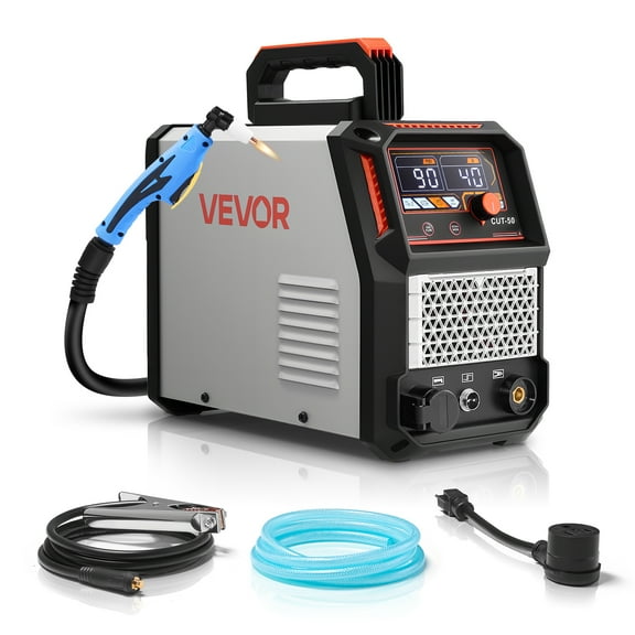 VEVOR Plasma Cutter, 50A Plasma Cutting Machine, 110V/220V Dual Voltage Digital Display IGBT Inverter - with 2T/4T Function & Adjustable PA/PT Time for Home Repairs, Workshops