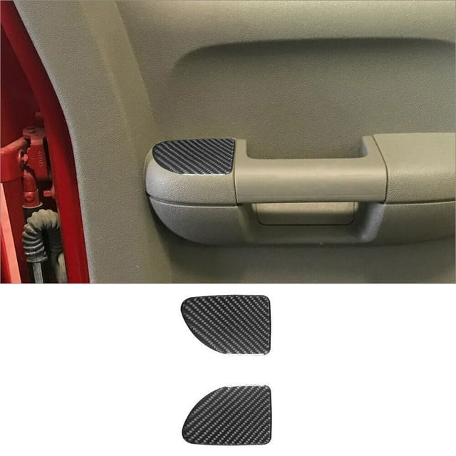 Real Bright Soft Car Interior Carbon Fiber Sticker Decoration2Pcs Carbon Fiber Interior Rear Door Control Cover For Chevy Silverado LTAuto Car Protection Interior Accessories