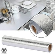 Luxtrada Roll Big Size Waterproof Oil Proof Aluminum Foil Sticker Self Adhesive Wallpaper Kitchen Stove Wall Sticker