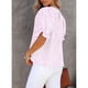 thumbnail image 4 of Mujeres manga corta gasa blusa verano moda elegante crewneck suelta mujer floral impresión gasa camisa, 4 of 6