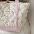 thumbnail image 3 of Bolso Acolchado Con Costuras Acolchadas Y Flores Retro Organizador Almuerzo Bolso Suave (Estilo 4) Rosa Naranja, 3 of 9