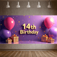 thumbnail image 5 of Happy 14th Birthday Celebration Backdrop Background Banner Party Supplies Decoration Photography Props Gift Balloon Décor, 5 of 8