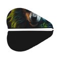 thumbnail image 5 of Yiaed Realistic Style Colorful Wolf A Print Hair Cap with Button,Coral Fleece Hair Towel Wrap for Women Wet Hair,Quick Dry Turban for Wet Hair Long Thick Hair, 5 of 5