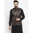 thumbnail image 2 of Maple Clothing Men's Vest Nehru Jacket Waistcoat Indian Outerwear Guest Outfit Festival (Black, XL), 2 of 7