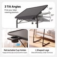 thumbnail image 4 of TV Tray Table with Cup Holders, Portable C-Shaped Side Dinner Tray Table, Adjustable 6 Heights & 3 Tilt Angle for Living Room, Bedroom, Black, 4 of 15