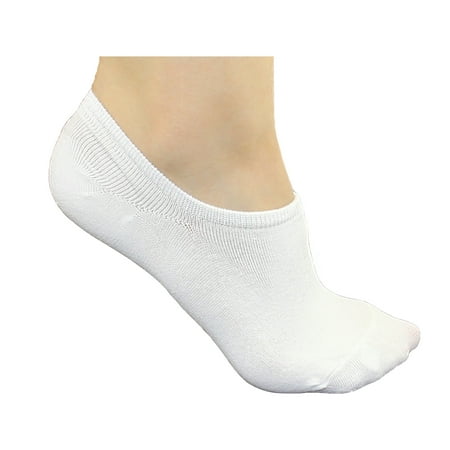 DL furniture 6 Pairs Cotton No Show Athletic Socks Thin Loafers Non Slip Boat Liners White