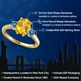 thumbnail image 2 of Gem Stone King 18K Yellow Gold Plated Silver Yellow Citrine and Persian Blue Moissanite Engagement Ring for Women | 1.96 Cttw | Oval 9X7MM | Gemstone November Birthstone | Size 6, 2 of 6