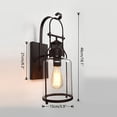 thumbnail image 3 of Industrial Rustic Lantern Glass Wall Light Fixture Loft Outdoor Wall Sconce Lamp for Living Room, Bathroom, 3 of 21