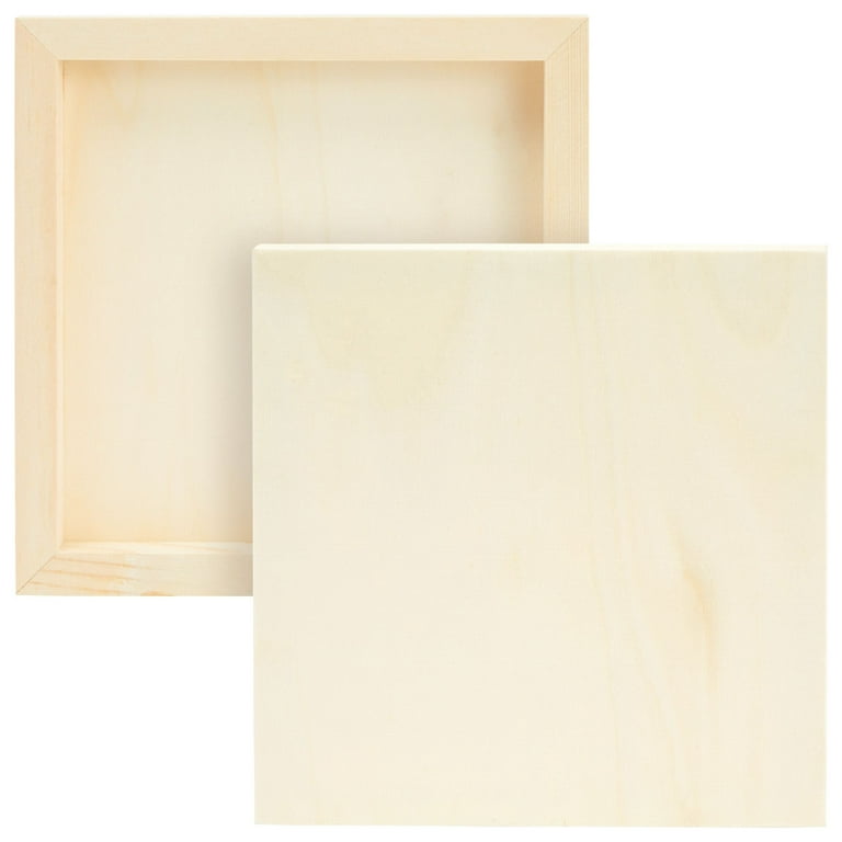 6 Pack Unfinished Wood Canvas Boards for Painting, 6x6 Square Wooden Panels for
