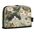 thumbnail image 2 of Standing Pencil Case with Base Large Capacity Stationery Pouch Pen Bag with Zipper for Women Men Adorable Cats and Daisies, 2 of 7