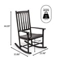 thumbnail image 6 of Seagrove Farmhouse Classic Slat-Back 350-LBS Support Acacia Wood Outdoor Rocking Chair, Black, 6 of 7