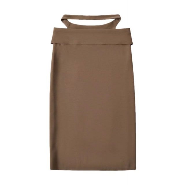 Women LOW RISE FOLDOVER Sleek Stretch Cutout Skirt Black