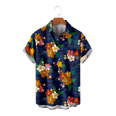 

MLFU Big Men s Beach Aloha Casual Holiday Shirt Funny Collared Tees Holiday Costume for Teen and Adult