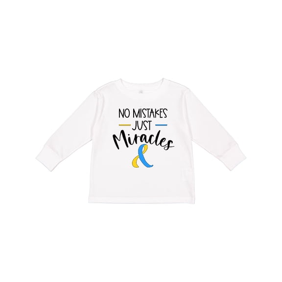 Inktastic No Mistakes, Just Miracles Down Syndrome Awareness Boys or Girls Long Sleeve Toddler T-Shirt