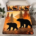 thumbnail image 2 of Homewish Wildlife Bear 4 Pieces Queen Sheet Sets for Kids Teens,Jungle Animal Ultra Soft Flat Sheet,Moutain Jungle Queen Fitted Sheet,Super Cozy Room Decor, 2 of 7