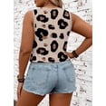thumbnail image 2 of Cuteduck Women's Tops Summer Sleeveless Crew-Neck Plus Size Loose Fit Leopard-Print Casual Vest 1X-4X, 2 of 9