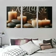 thumbnail image 3 of Nawypu Zen Bathroom Canvas Wall Art Spiritual Pictures Wall Decor Candles and Stones Spa Relax Art Meditation Room Decoration Prints for Yoga Contemplation Bedroom Living Room, 3 of 4