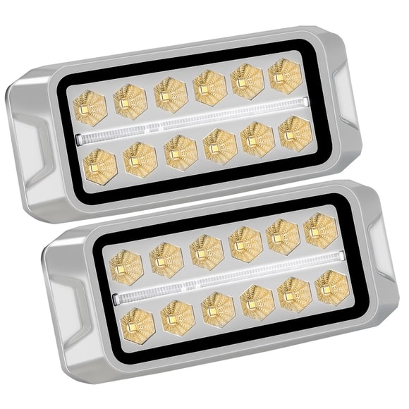 Luz estroboscópica ámbar 2 en 1 Agrieyes AGW38, 18 x 8 cm, 12 W, 12/24 V