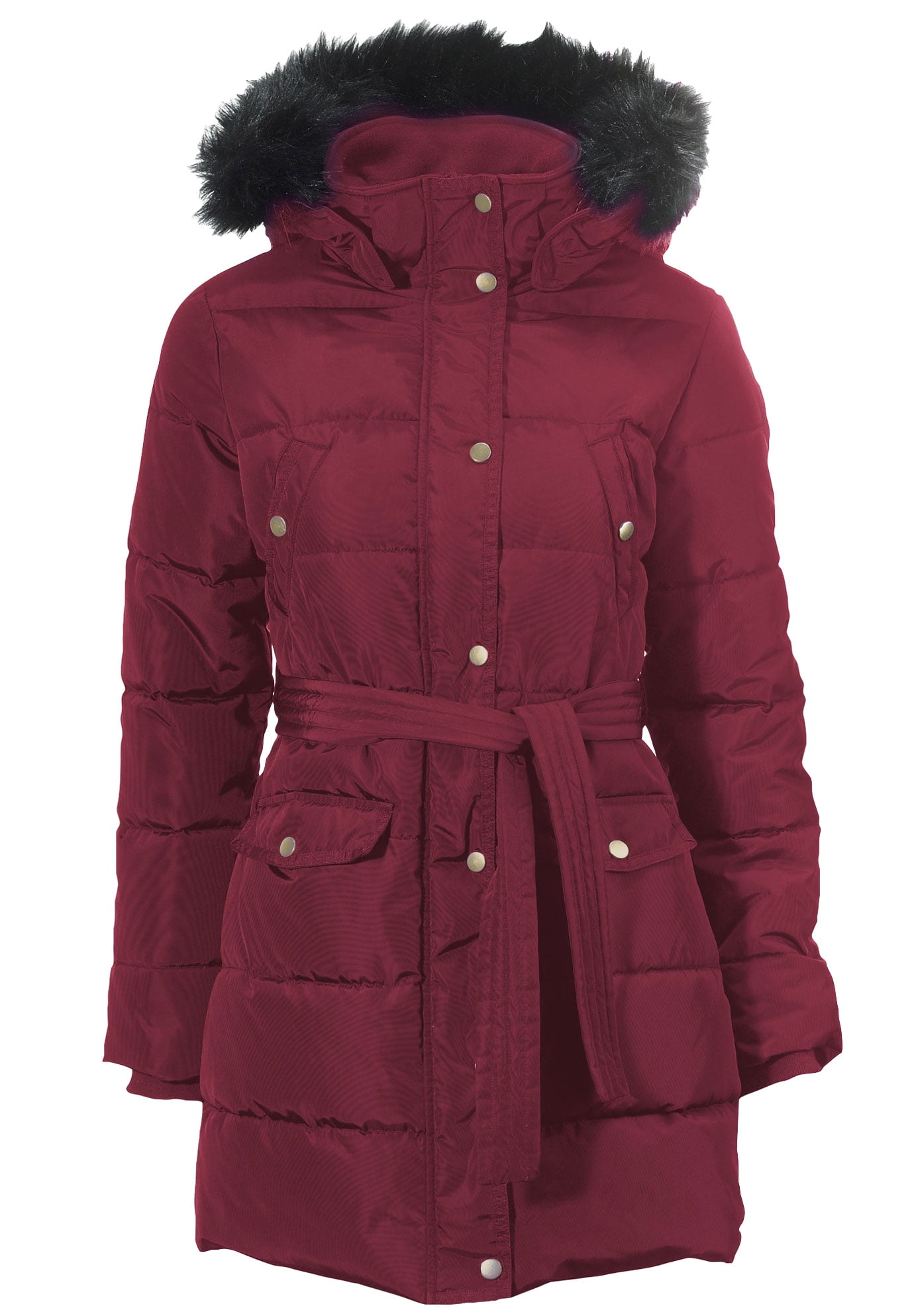 plus size belted puffer coat