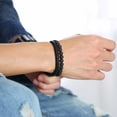 thumbnail image 5 of Vnox Two-strand Braided Leather Cuff Wristband Bead Rope Bracelet, Eye of Horus Bracelet, Ankh Bracelet for men, 5 of 5