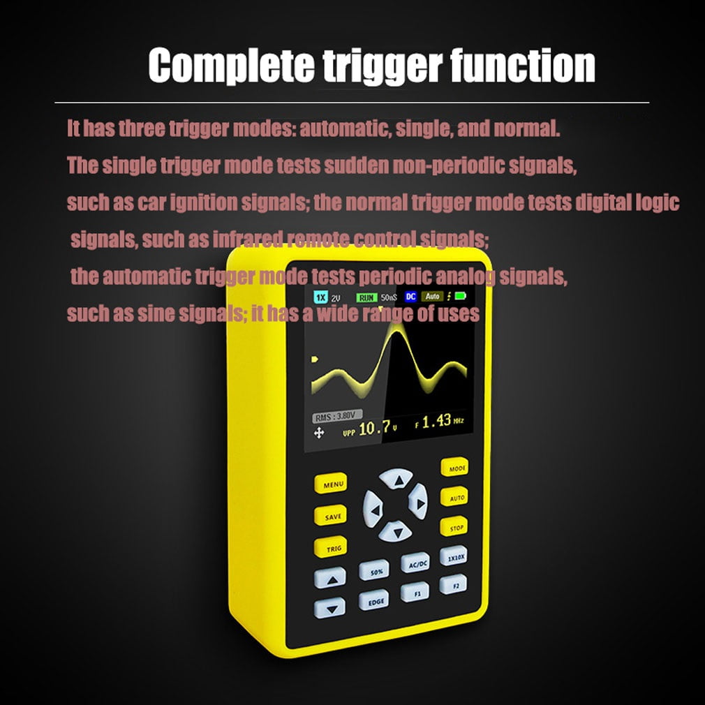 2.4-inch IPS screen digital oscilloscope 100MHz analog bandwidth supports waveform storage and electrical signal measurement