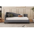 thumbnail image 2 of Gray Twin Size L-Shaped Semi-Enclosed Daybed Featuring Solid Wood Legs, 2 of 14