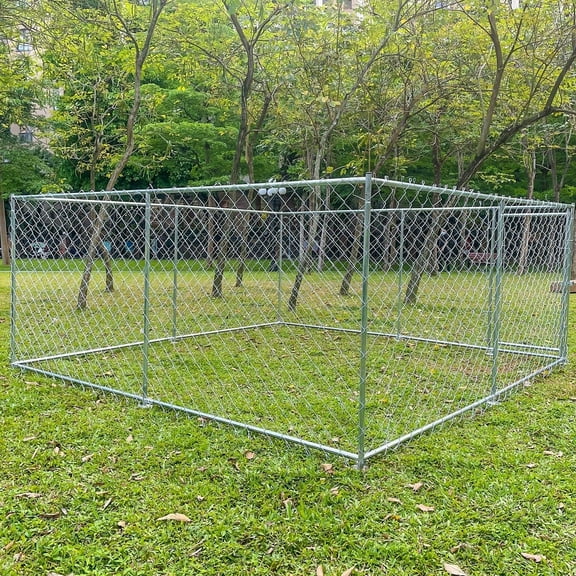 JBLCC Dog Kennel 10x10ft Outdoor Chain Link Kennels for Large Dogs Run Enclosure Backyard Playpen, Pet Cage with Lockable Door