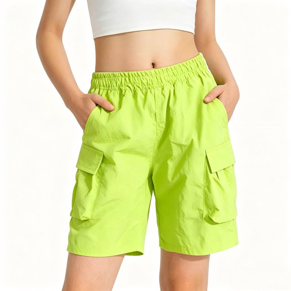 Mifsaly Girls Cargo Shorts Lightweight Casual Athletic Shorts with Multi Pockets Quick Dry Active Summer Bottoms for Youth Outdoor Hiking Play