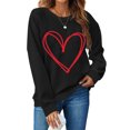 thumbnail image 2 of gakvbuo Valentine Day Shirt For Women Trendy Long Sleeve Tunic Tops Cute Love Hearts Graphic Tees Round Neck Casual Funny Shirts Tops Blouse Pullover Tops, 2 of 5