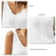 thumbnail image 3 of Sin mangas de cable de punto tanque V escote Color puro Cable de punto tanque camiseta para mujeres citas, 3 of 4