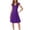 Purple, variant on OSOLU Women Solid Color Short Sleeve V-Neck Dress Large Swing Dresses Summer Casual Skirt Leisure Skirts