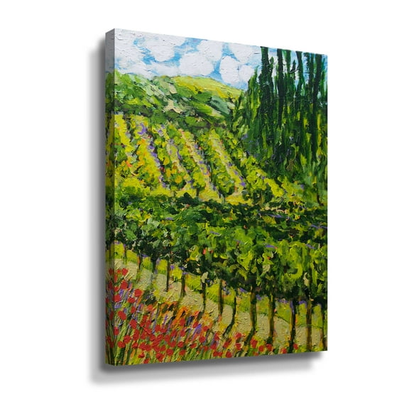 Artwall Mountain Vineyard, Gallery Wrapped Canvas by Allan Friedlander