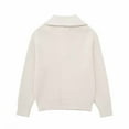 thumbnail image 2 of Kilaqueen Sweaters for Women Zip Up Lapel Long Sleeve Knit Pullover Tops Solid Color Loose Fit Warm Sweater, 2 of 2