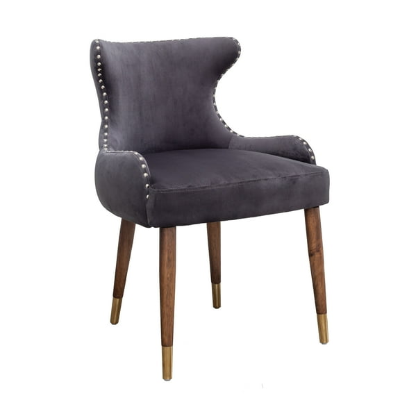 Accent Chairs Lindale Contemporary Velvet Upholstered Nailhead Trim Accent Chair, Gray,Leather Accent Chairs