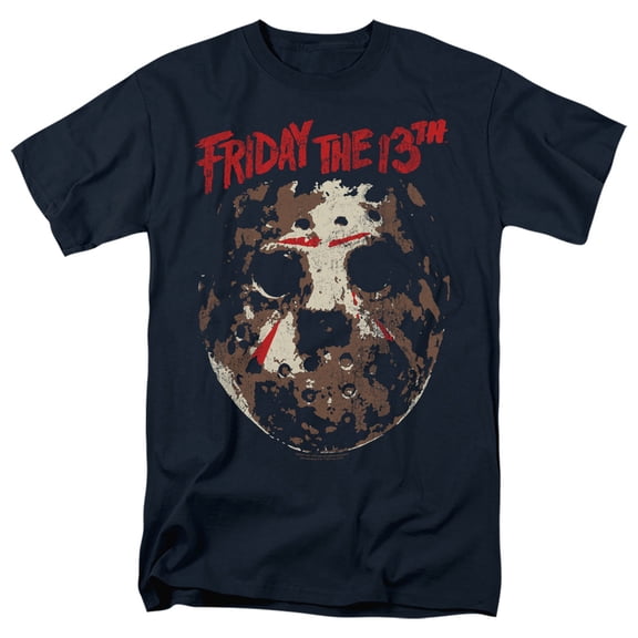 Friday The 13th - Rough Mask - Adult Unisex Short Sleeve T-Shirt - Blue
