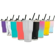 Simple Modern 20oz Cruiser Tumbler with Straw & Closing Lid Travel Mug - Vacuum Insulated Water Coffee Cup Double Wall - Hydro 18/8 Stainless Steel Flask Thermos -Simple Stainless