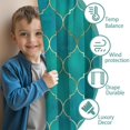 thumbnail image 3 of Blackout Kids Curtains,Teal and Gold Geometric Lattice Pattern Childrens Insulated Curtains Set Of 2,Bedroom Essentials,Toddler Room Decor 42"x54", 3 of 5