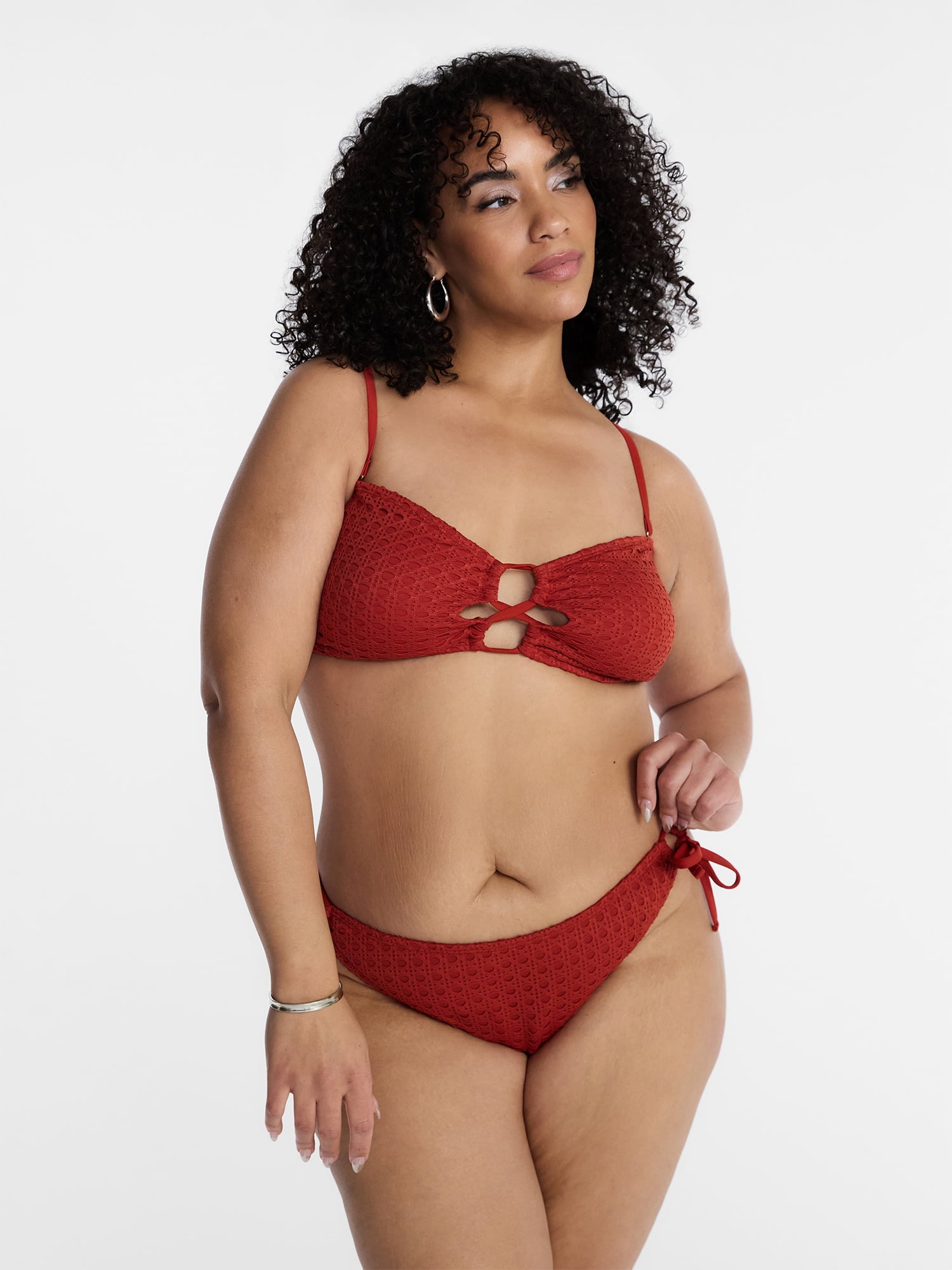 Hot Girl Summer by Megan Thee Stallion Women's and Women's Plus Summer Stallion Kini Crochet Bandeau Bikini Top, Sizes XS-3X
