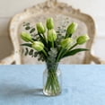 thumbnail image 2 of Nesthee Fake Green Flowers Tulips Real Touch for Spring Easter Home Kitchen Wedding Bouquet Bulk Mother's Gift Day Decorations, 2 of 8
