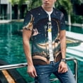 thumbnail image 6 of Zufioo Artistic Starry Sky Moon Book Print Men's Baseball Short Sleeve, Moisture Wicking Button-Down Hip Hop Tee-4X-Large, 6 of 7