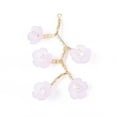 thumbnail image 4 of Acrylic Big Pendants with Clear Glass Beads and Golden Plated Brass Wires Flower Plum 55~60x30~35mm Hole: 2mm, 4 of 4