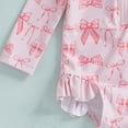 thumbnail image 5 of Povozer Girls Swimsuit 2 Piece Bathing Suit 2025 Infant Baby Swimsuit Girl Long Sleeve UPF 50+ Sun Protection One-Piece Rash Guard with Hat Zipper Bathing Suit for 18-24 Months,Light Pink, 5 of 6