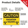 thumbnail image 2 of Radiation Hazard (with biohazard graphic) OSHA Caution Rigid Plastic Sign 14 Inch x 10 Inch - 5 Pack, 2 of 8