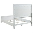 thumbnail image 4 of Leva Queen Bed, Upholstered LED Headboard, Modern White Acacia Wood, 4 of 9