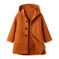 thumbnail image 4 of GiLiling Kids Toddler Boys and Girls Single Breasted Pea Coat Wool Blend Trench Coat Long Sleeve Mid Length Hooded Overcoat ﻿ (Brown, 12-18 Months), 4 of 4